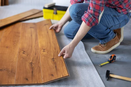 Laminate flooring replacement by our crew