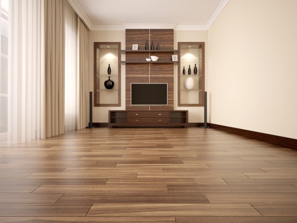 Engineered hardwood flooring detail